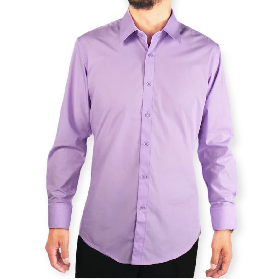 AMANTI: Slim Dress Shirt Lavender